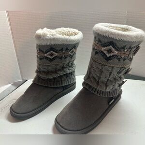 Muk Luks Cozy Knit Patterned Boots